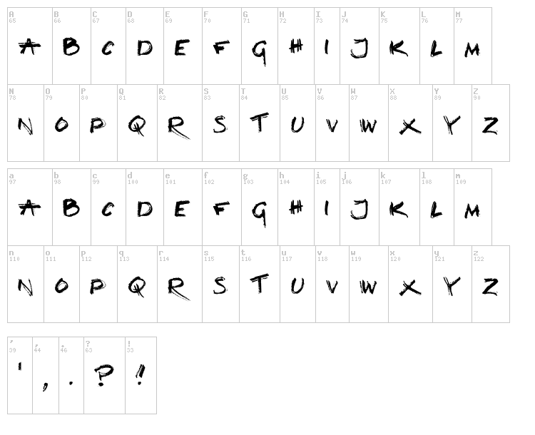 Loud and Clear font map